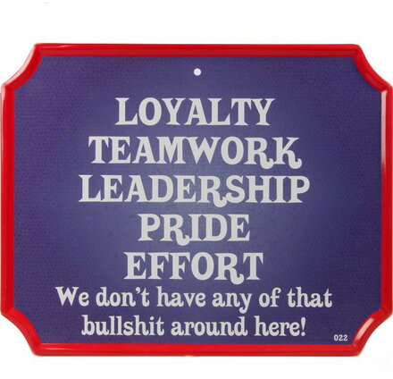 Loyalty Teamwork - Metallskylt