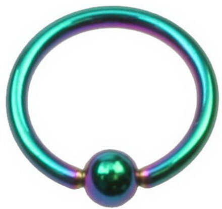 Green Multi Ball Closure Ring Piercing - 1.2 x 8 mm