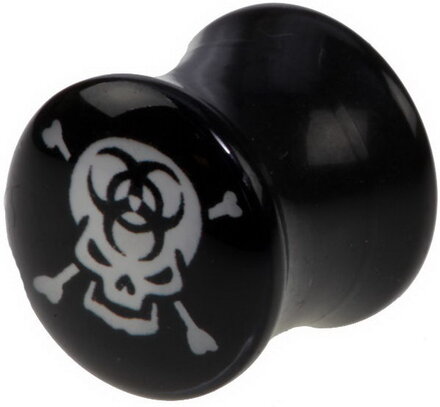 Biohazard Skullhead - Svart Piercing Plugg