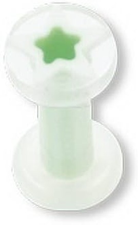 Green Star Akryl - Vit Piercing Plugg