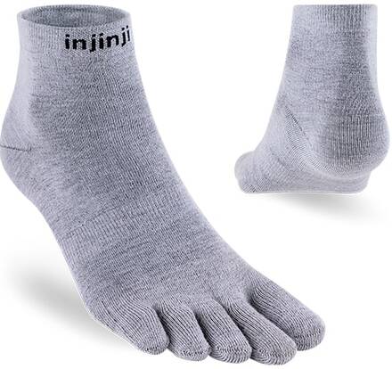 Injinji Injinji Men's Liner Mini-Crew Heather Gray Träningsstrumpor L