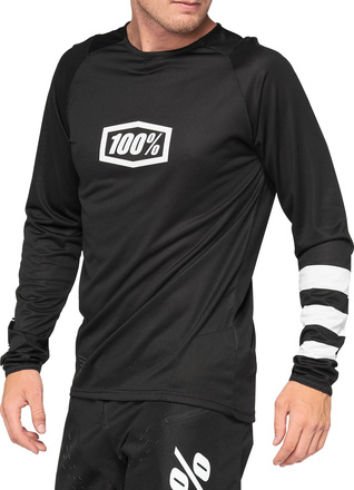 100% 100% Men's R-Core Jersey Black/White Långärmade träningströjor S