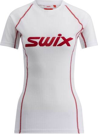 Swix Swix Women's Racex Classic Short Sleeve Bright White/Swix Red Underställströjor XL