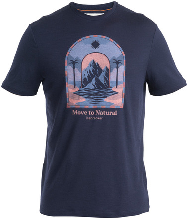 Icebreaker Icebreaker Men's Merino 150 Tech Lite III Short Sleeve Tee Mountain Gateway Midnight Navy T-shirts L