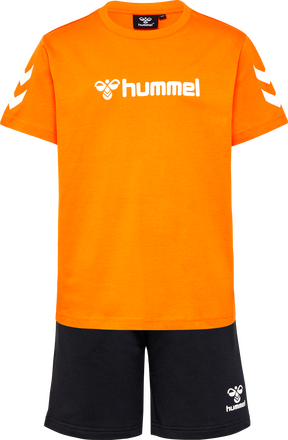 Hummel Hummel Kids' hmlNOVET Shorts Set Persimmon Orange Kortermede treningstrøyer 140