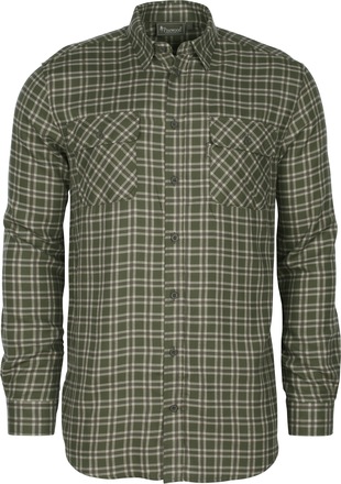 Pinewood Pinewood Men's Lappland Wool Shirt Mossgreen/Light Khaki Långärmade skjortor XXL