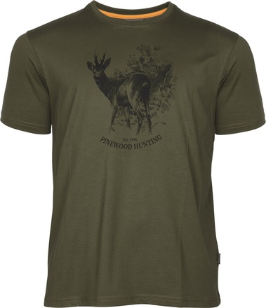 Pinewood Pinewood Men's Roe Deer T-Shirt Olive T-shirts XXL