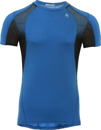 Aclima Aclima Men's LightWool 140 Sports T-shirt Daphne/Jet Black Kortermede treningstrøyer XL