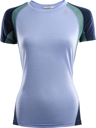 Aclima Aclima Women's LightWool Sports T-shirt Purple Impression/Navy Blazer/North Atlantic Kortärmade träningströjor XL