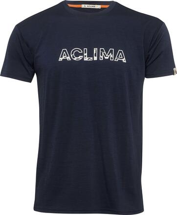 Aclima Aclima Men's LightWool 140 Classic Tee Logo Navy Blazer Kortermede trøyer L