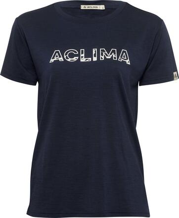 Aclima Aclima Women's LightWool 140 Classic Tee Logo Navy Blazer Kortermede trøyer L