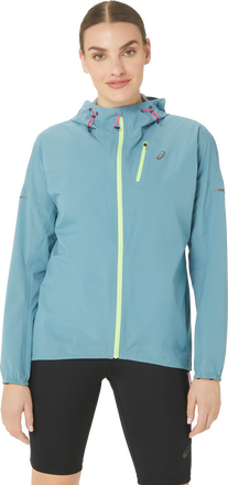 Asics Asics Women's Fujitrail Waterproof Jacket Gris Blue Träningsjackor XL