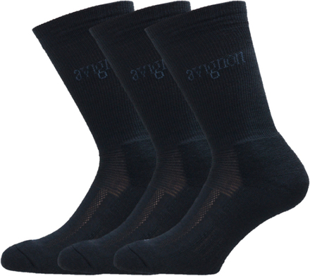 Avignon Avignon Terry Wool 3-Pack Basic Black Vandringsstrumpor 44-47