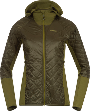 Bergans Bergans Women's Cecilie Light Insulated Hybrid Jacket Dark Olive Green/Trail Green Lettfôrede jakker XL