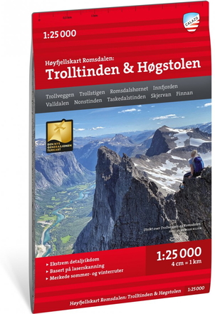 Calazo förlag Calazo förlag Høyfjellskart Romsdalen: Trolltinden & Høgstolen 1:25 000 NoColour Litteratur OneSize