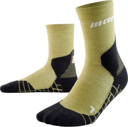 CEP CEP Men's Hiking Light Merino Mid Cut Compression Socks Light Olive Vandringsstrumpor 45-48