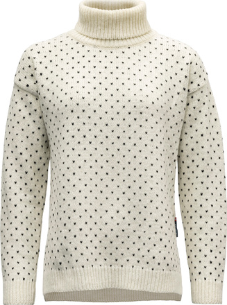 Devold Devold Women's Sørisen Wool High Neck Off White/Ink Långärmade vardagströjor S