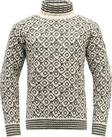 Devold Devold Unisex Svalbard Sweater High Neck Offwhite/Anthracite Langermede trøyer XL