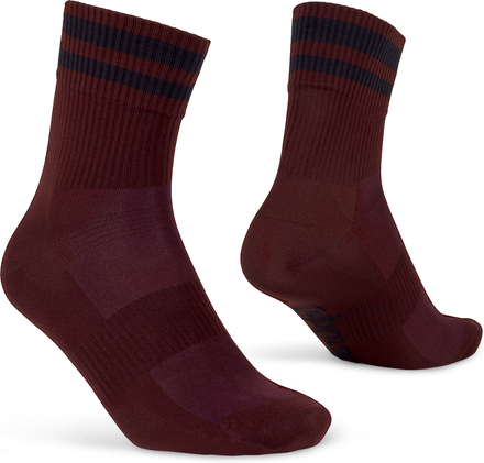 Gripgrab Gripgrab Original Stripes Crew Socks Dark Red Treningssokker L (44-47)