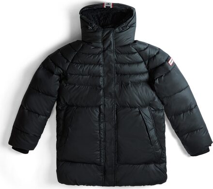 HUNTER HUNTER Women's Intrepid Mid Puffer Hunter Logo Black Varmefôrede jakker XL