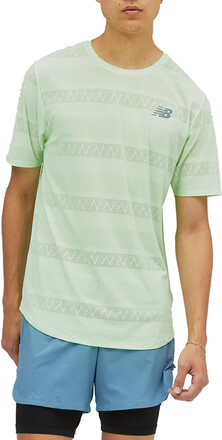 New Balance New Balance Men's Q Speed Jacquard Short Sleeve (2022) Vibrant Spring Glo Kortärmade träningströjor S