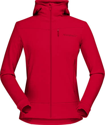 Norrøna Norrøna Women's Falketind Warmwool2 Stretch Zip Hood Jester Red Mellomlag trøyer XS