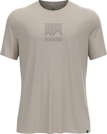 Odlo Odlo Men's Ascent Sun Sea Mountains T-Shirt Silver Cloud Melange Kortermede trøyer XL
