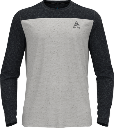 Odlo Odlo Men's T-shirt Crew Neck L/S X-Alp Linencool Black/Odlo Concrete Grey Langermede treningstrøyer M