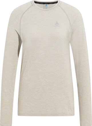 Odlo Odlo Women's T-shirt Crew Neck L/S Essential Seamless Silver Cloud Melange Långärmade träningströjor L