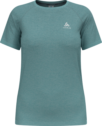 Odlo Odlo Women's T-shirt Crew Neck S/S Essential Seamless Aqua Haze Melange Kortärmade träningströjor XL