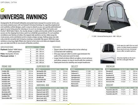 Outwell Outwell Universal Awning Size 3 Black/Grey Telttilbehør OneSize