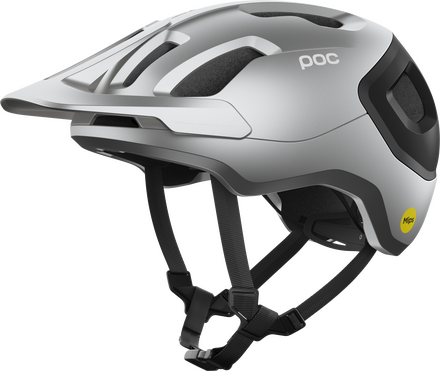 POC POC Axion Race Mips Uranium Black/Argentite Silver Matt Sykkelhjelmer XS