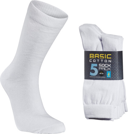 Seger Seger Basic Cotton Sock 5-pack White Hverdagssokker 39-42