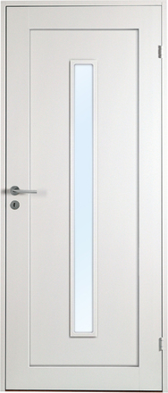 Innerdörr Öland - Massivt dörrblad, 1:spegel, avlångt glasparti Vit (standard) (NCS S 0502-Y) Klarglas
