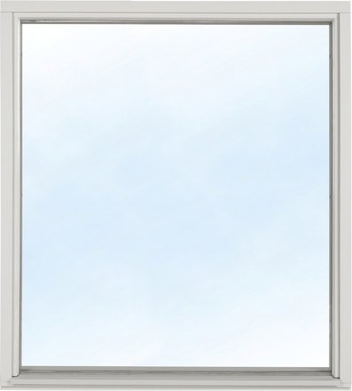 Fast fönster 3-glas - Trä - U-värde 1,1 5x4 Frostat glas Spaltventil vit