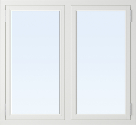 2-glasfönster Trä - 2-Luft - Vit 9x16 Frostat glas Spaltventil vit