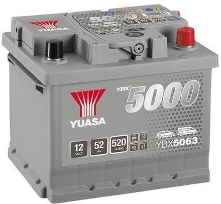 Bilbatteri SMF Yuasa Silver YBX5063 12V 52Ah 520A