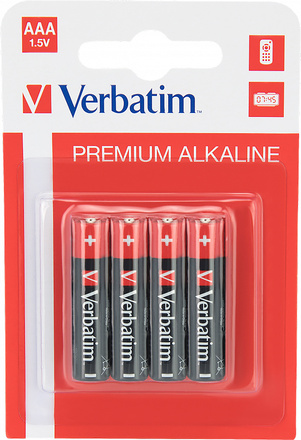 Verbatim Batterier: Premium, AAA (LR3), 1,5V, Alkaline, 4-pack