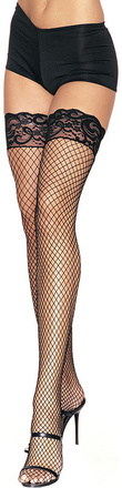 Leg Avenue: Stay Up Fishnet Thigh Highs, One Size