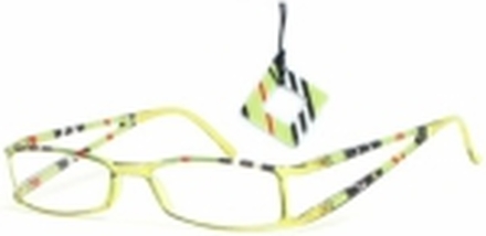 HIP Leesbril gestreept dubbel lime/zwart +3.0