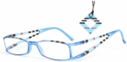 HIP Leesbril gestreept dubbel aqua/zwart +3.0