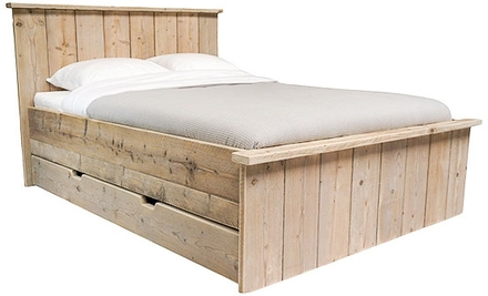 Steigerhout bed met lades multi