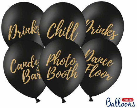 Ballonger Partymix, svart & guld - PartyDeco