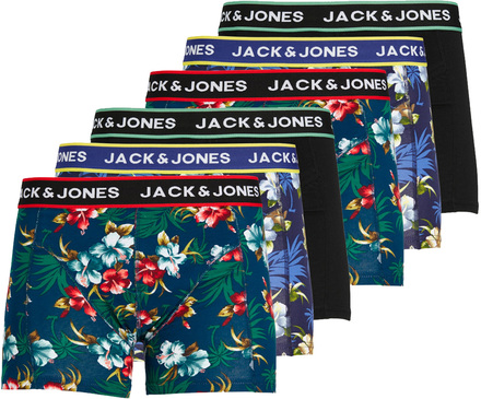 Jack & Jones Boxershorts JACFLOWER Trunks 6-pack Zwart / Navy-S
