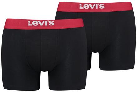 Levi's Boxershorts Solid Basic Organic Cotton 2-pack Black / Red-XXL