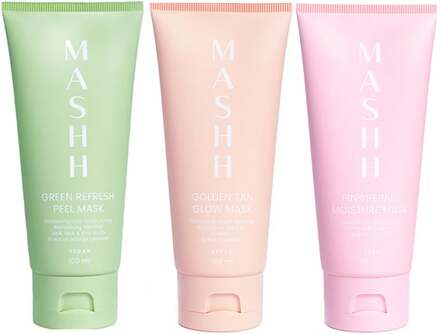 MASHH Mask Trio Pink, Green & Golden Mask