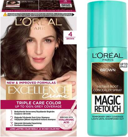 L'Oréal Paris Excellence Excellence 4 Brown + Magic Retouch Roots 3 Brown