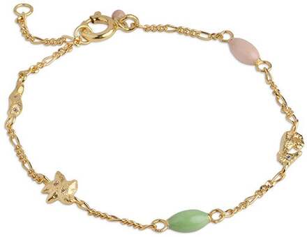Enamel Copenhagen Bracelet, Oceania Dusty green/Light peach - 15,5 cm