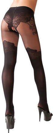 Strømpebukse Lace Tights - Cottelli Collection, str. Small