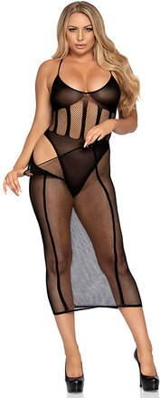 Leg Avenue - Fishnet Bodysuit and Matching Skirt, str. One Size